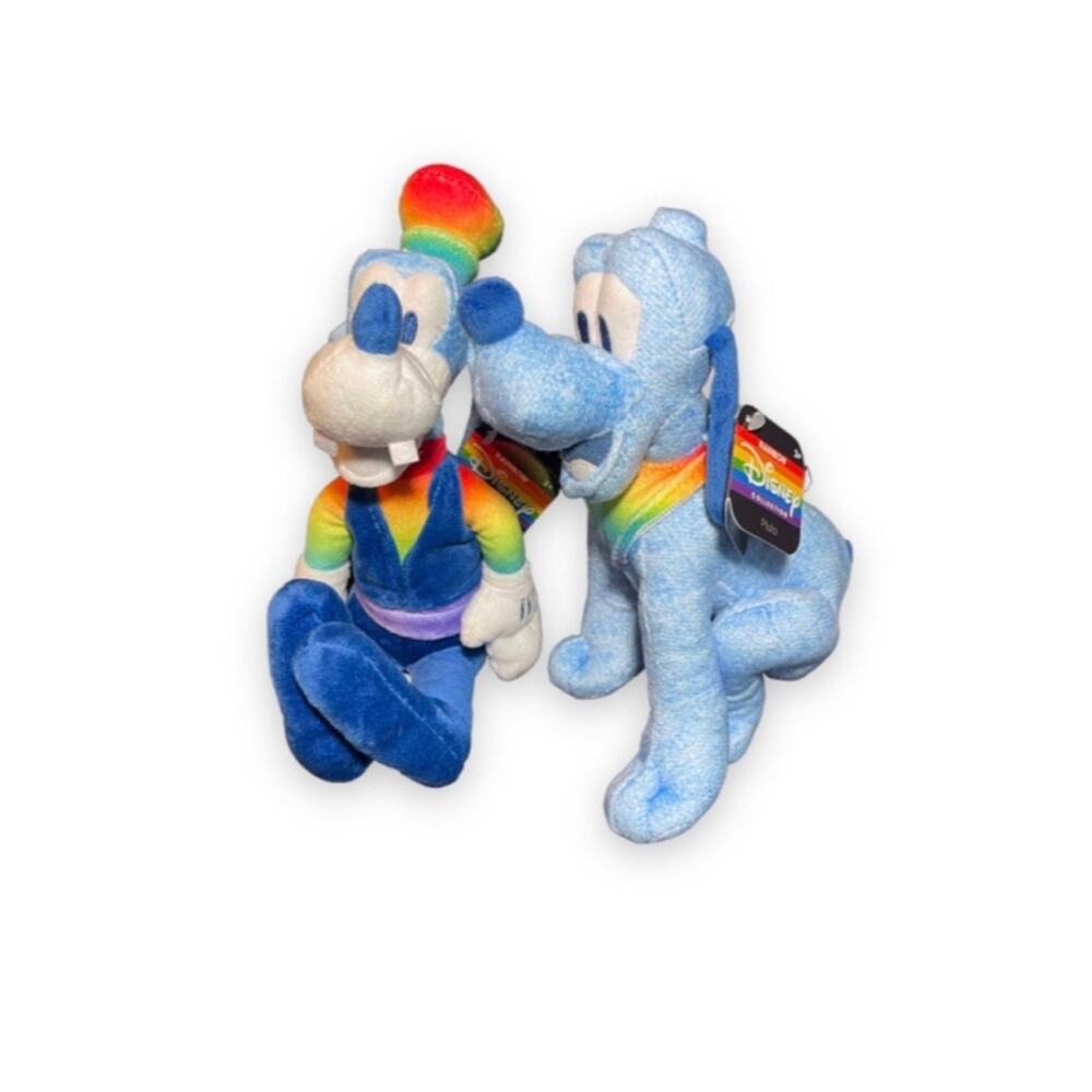 Disney Pluto and Goofy Rainbow Collection Plushes